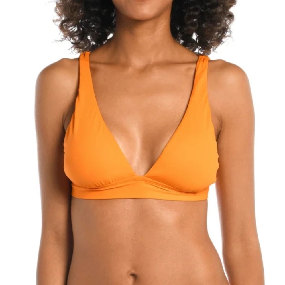 NWT La Blanca swimsuit swim Orange Bikini Top size 10